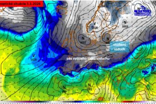Synoptická situácia - 5. januára 2026.