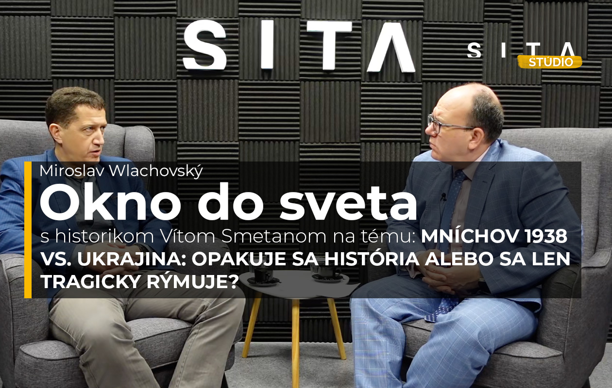 Vít Smetana v rozhovore s Miroslavom Wlachovským počas nahrávania video podcastu Okno do sveta v Štúdiu SITA.