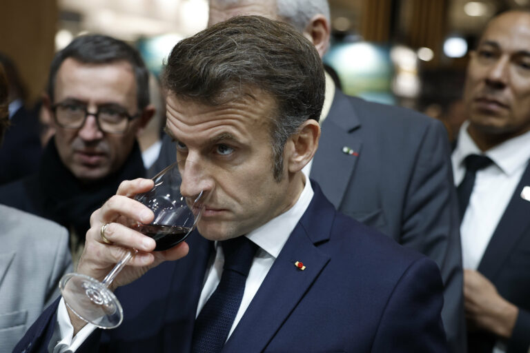French President Macron visits wine fair in Paris