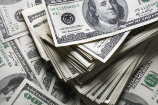 Stack of one hundred dollars notes