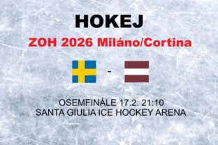 Hokej na olympiáde - výsledok osemfinále Švédsko - Lotyšsko