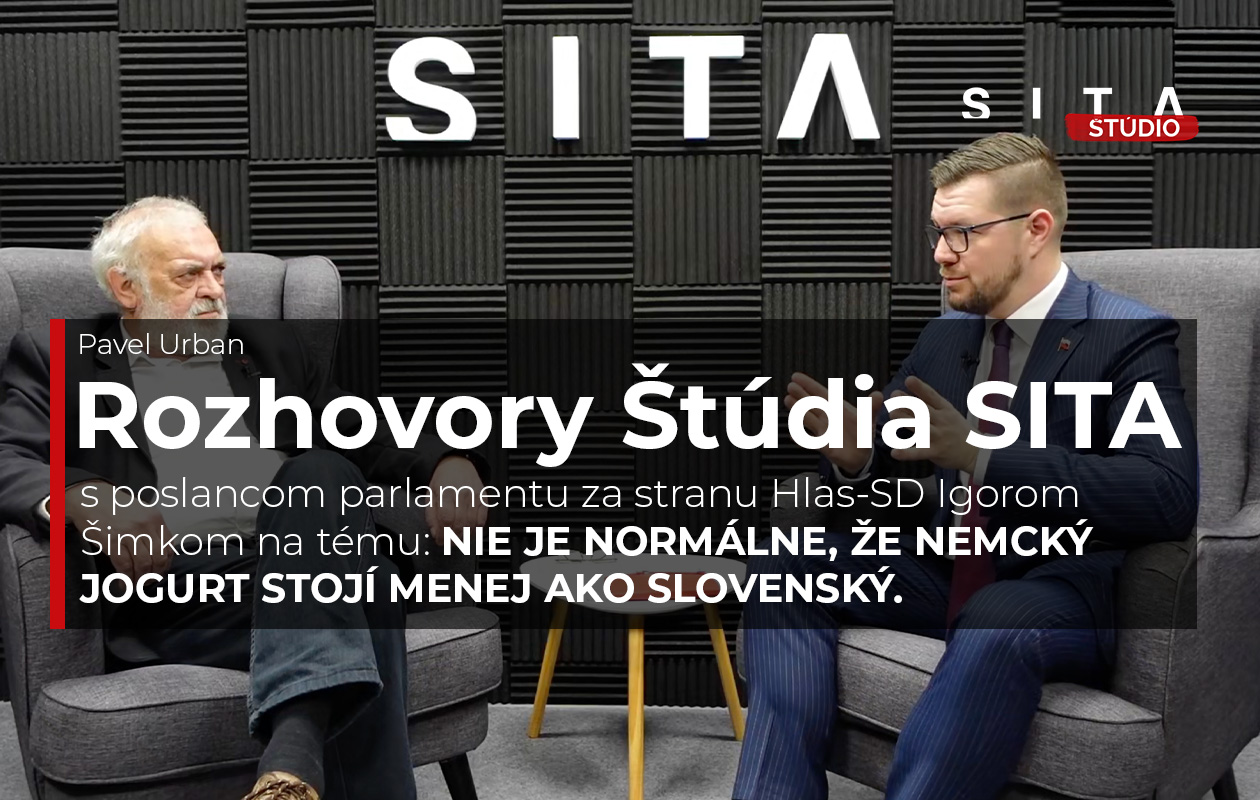 Igor Šimko, poslanec za stranu Hlas SD v rozhovore s Pavlem Urbanu počas nahrávania novej epizódy video podcastu Rozhovory Štúdia SITA.