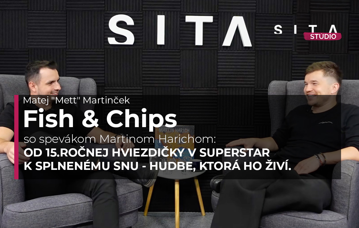 Speak Martin Harich v rohovore s Matejom ,,Mettom" Martinčekom počas nahrávania novej epizódy video podcast Fish & Chips v Štúdiu SITA.