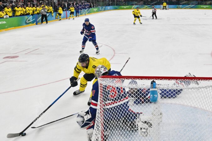 Hokej štvrťfinále USA - Švédsko na olympiáde