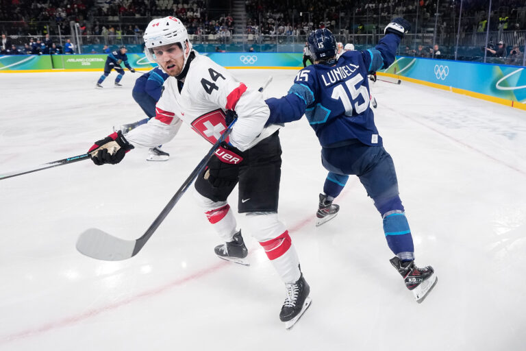 Hokej štvrťfinále Fínsko - Švajčiarsko na olympiáde
