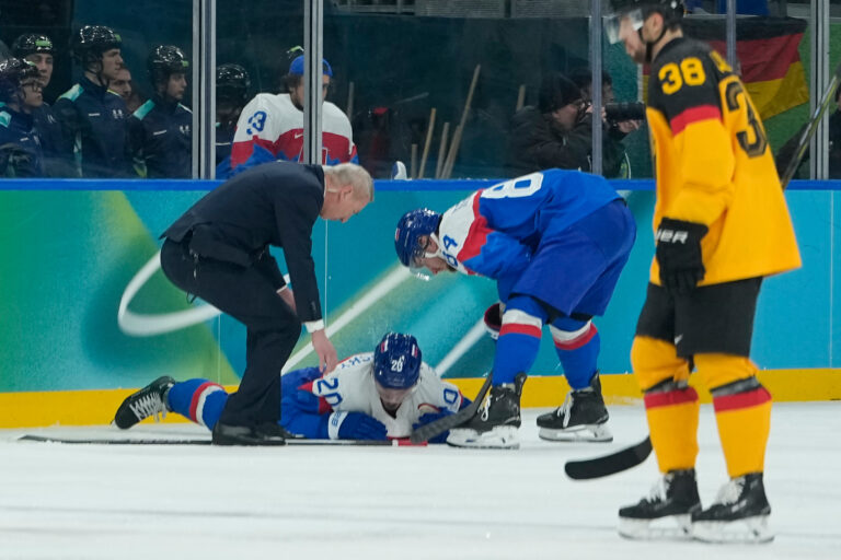 Hokej štvrťfinále Slovensko - Nemecko na olympiáde