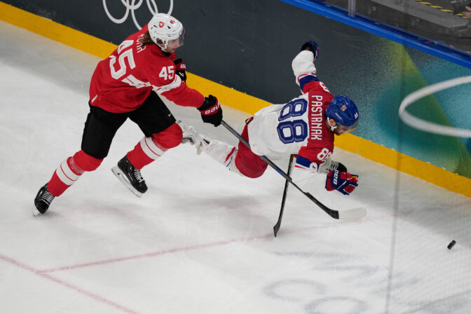 Hokej na olympiáde: Švajčiarsko - Česko