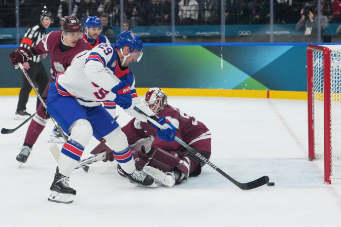 Hokej na olympiáde: Lotyšsko - USA
