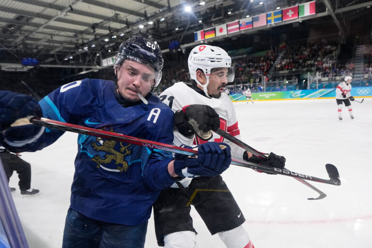 Hokej štvrťfinále Fínsko - Švajčiarsko na olympiáde