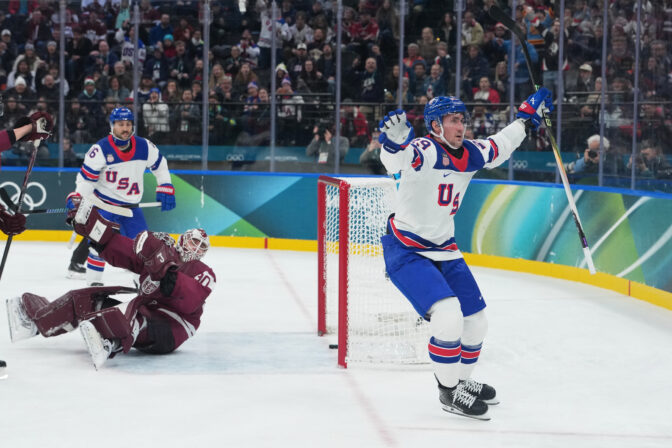 Hokej na olympiáde: Lotyšsko - USA