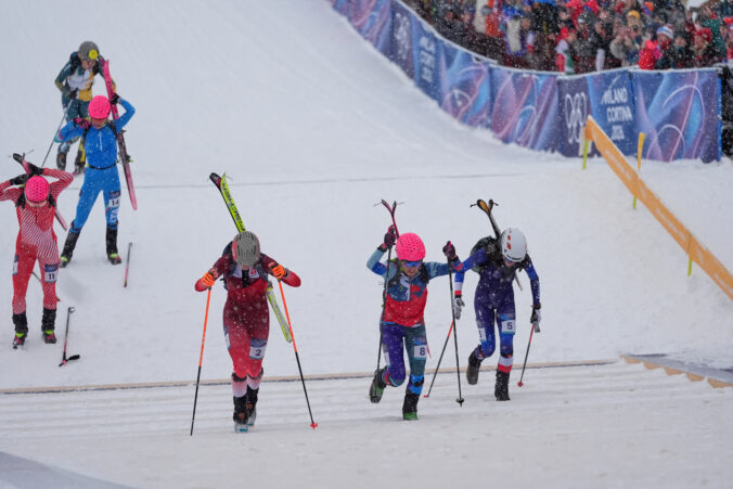 Slovenská reprezentantka Marianna Jagerčíková (8) v kvalifikácii šprintu skialpinistiek na ZOH 2026 Miláno/Cortina. Bormio, 19. február 2026.