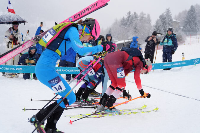 Slovenská reprezentantka Marianna Jagerčíková (8) v kvalifikácii šprintu skialpinistiek na ZOH 2026 Miláno/Cortina. Bormio, 19. február 2026.