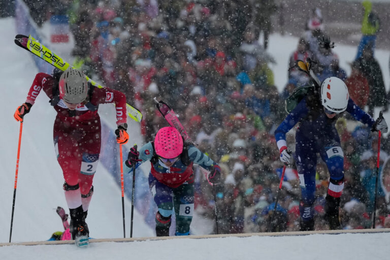 Slovenská reprezentantka Marianna Jagerčíková (8) v kvalifikácii šprintu skialpinistiek na ZOH 2026 Miláno/Cortina. Bormio, 19. február 2026.