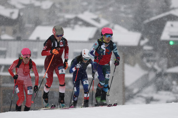 Slovenská reprezentantka Marianna Jagerčíková (8) v kvalifikácii šprintu skialpinistiek na ZOH 2026 Miláno/Cortina. Bormio, 19. február 2026.
