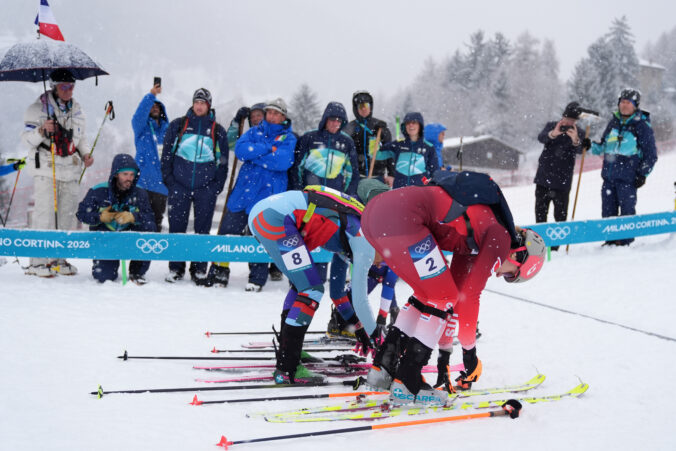 Slovenská reprezentantka Marianna Jagerčíková (8) v kvalifikácii šprintu skialpinistiek na ZOH 2026 Miláno/Cortina. Bormio, 19. február 2026.