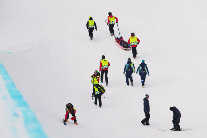 Čínska snoubordistka Liou Ťia jü mala ťažký pád v kvalifikácii pretekov na U rampe na zimnej olympiáde.