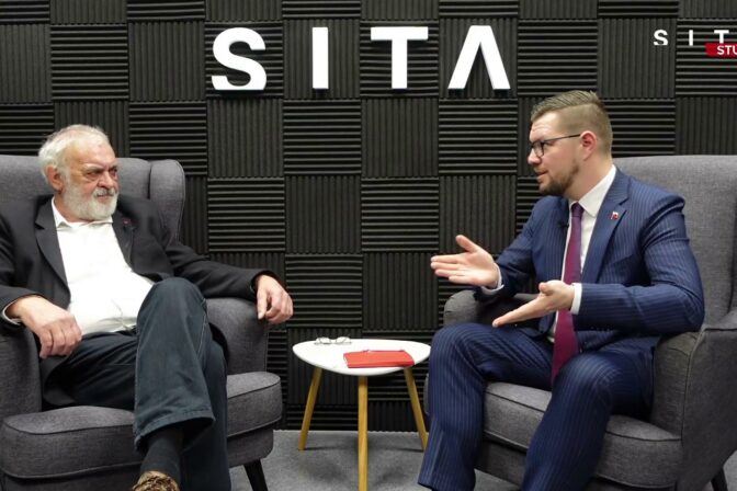 Pavel Urban a Igor Šimko pri rozhovore v Štúdiu SITA