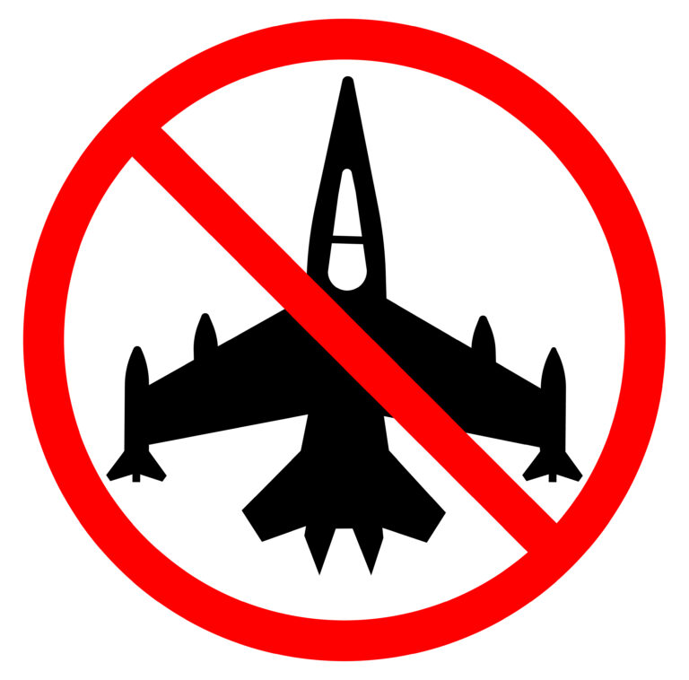 Military plane ban, vzdušný priestor, zákaž