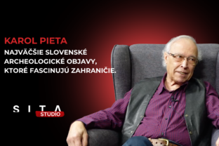 Archeológ Karol Pieta v počas nahrávania video podcastu v Štúdiu SITA.