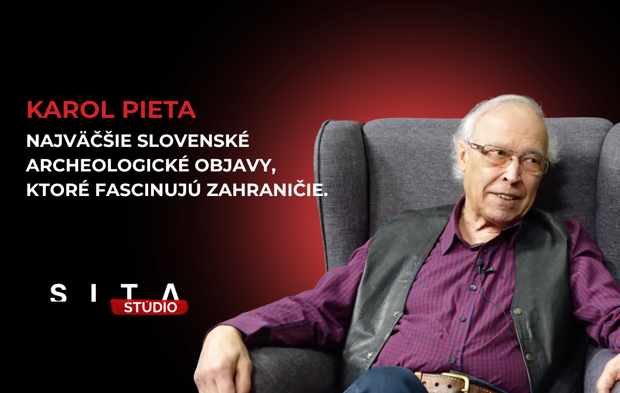 Archeológ Karol Pieta v počas nahrávania video podcastu v Štúdiu SITA.