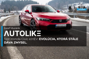 Test auta Honda Civic e:HEV v relacji Autolike Štúdia SITA.