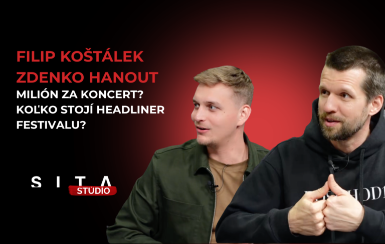 Filip Koštálek a Zdenko Hanout v rozhovore s Andrejom Korimom počas nahrávania novej epizódy video podcastu Štúdia SITA k festivalu Colours of Ostrava.