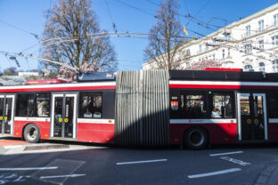Trolley bus circulating in Salzburg, Austria