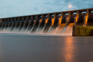 Keystone Dam at Twilight