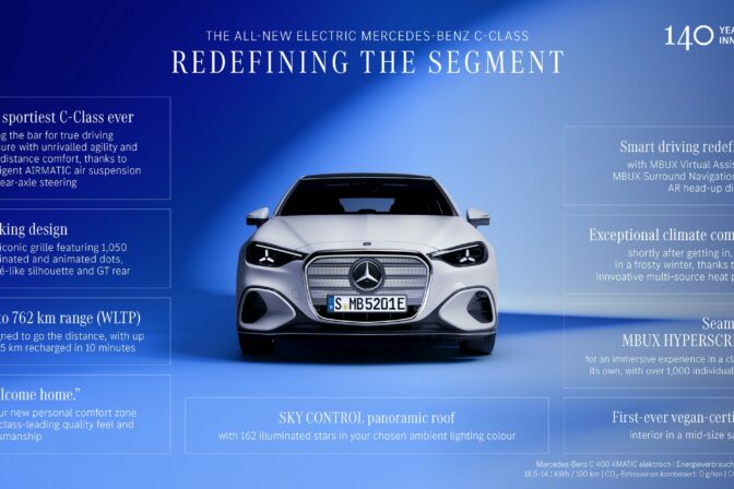 Die neue elektrische C Klasse definiert das Segment neuThe all new electric C Class: Redefining the segment