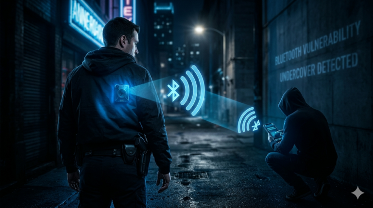 Digitálny terč na chrbte odhaľuje policajtov