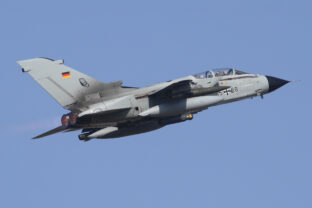 A German PA200 Tornado IDS taking off with afterburner from the Büchel air base in the "Eifel" region