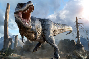 Tyrannosaurus from the Cretaceous era 3D illustration