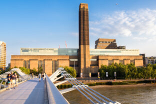 Tate Modern Museum and Millennium bridge in London