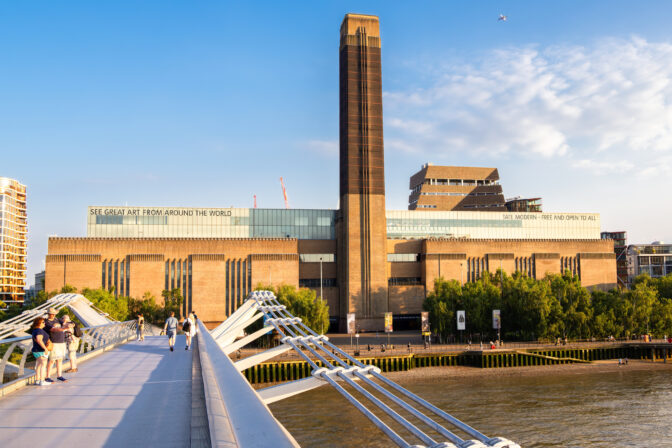 Tate Modern Museum and Millennium bridge in London