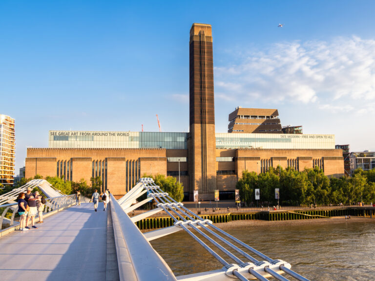 Tate Modern Museum and Millennium bridge in London