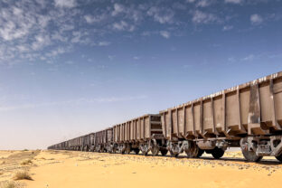 A train in the desert of Mauritania