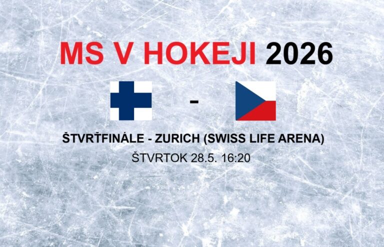 Hokej - štvrťfinále Fínsko - Česko na MS v hokeji 2026.