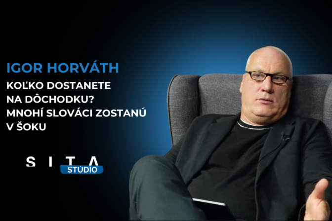 Igor Horváth v rozhovore s Andrejom Korimom počas nahrávania novej epizódy video podcastu Má to Filipa v Štúdiu SITA na tému dôchodky na Slovensku.