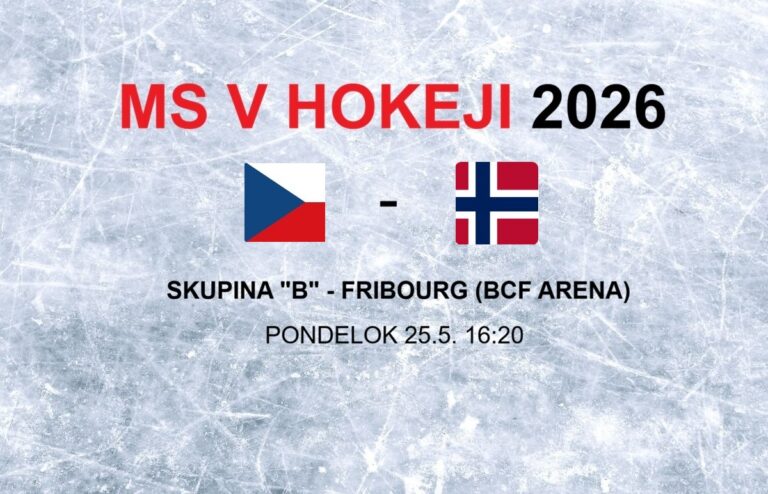MS v hokeji 2026: Zápas Česko - Nórsko