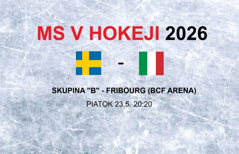 MS v hokeji 2026: Zápas Švédsko - Taliansko
