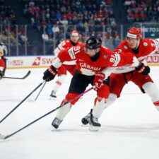 Fotografie zo zápasu Kanada - Dánsko na MS v hokeji 2026.