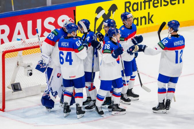 Fotografie zo zápasu Slovensko - Taliansko na MS v hokeji 2026.