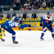 Fotografie zo zápasu Slovensko - Švédsko na MS v hokeji 2026.