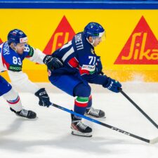Fotografie zo zápasu Slovensko - Taliansko na MS v hokeji 2026.