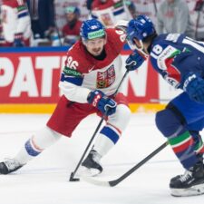 Fotografie zo zápasu Česko - Taliansko na MS v hokeji 2026.