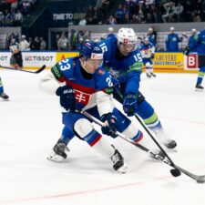 Fotografie zo zápasu Slovensko - Slovinsko na MS v hokeji 2026.