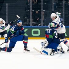 Fotografie zo zápasu Taliansko - Nórsko na MS v hokeji 2026.