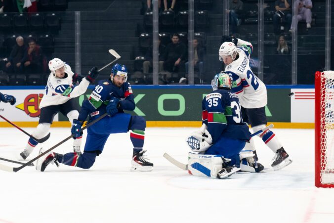 Fotografie zo zápasu Taliansko - Nórsko na MS v hokeji 2026.