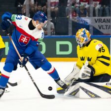 Fotografie zo zápasu Slovensko - Švédsko na MS v hokeji 2026.
