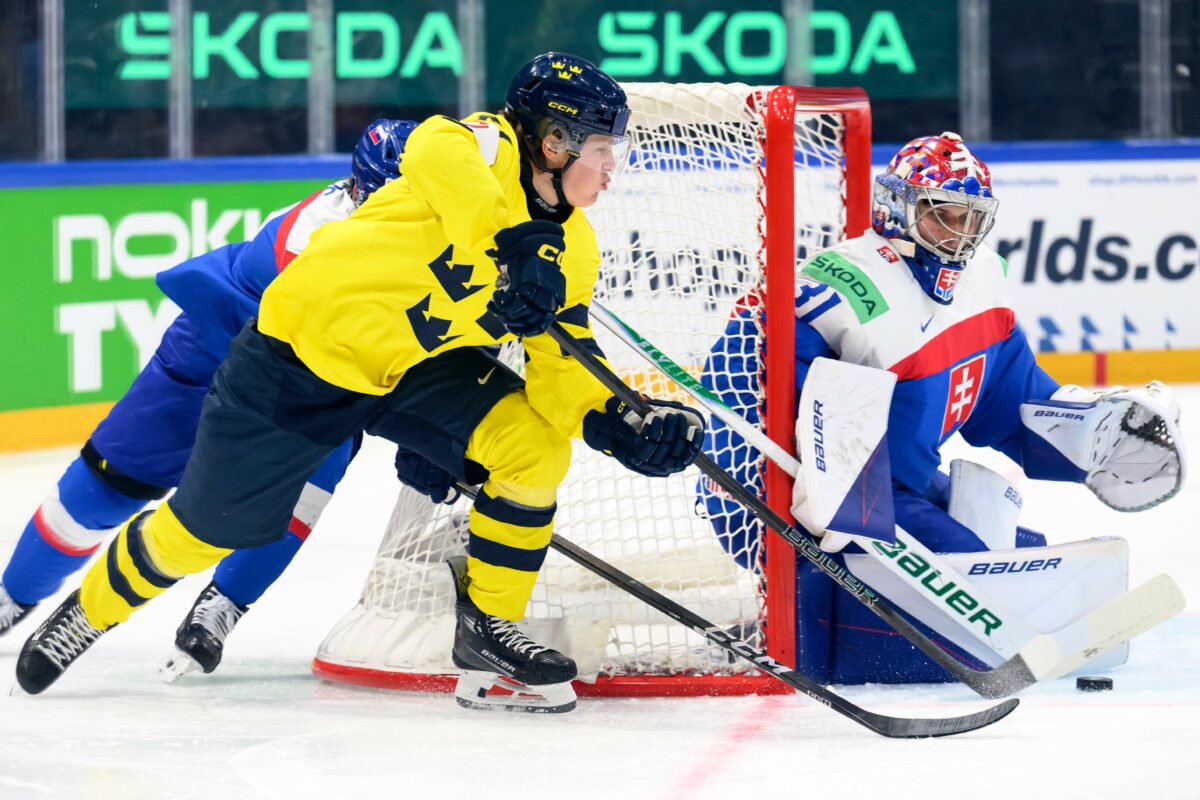 Fotografie zo zápasu Slovensko - Švédsko na MS v hokeji 2026.